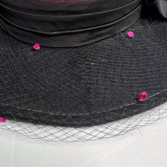 Vintage Whittall & Javits Mohair Wool Hat Barbie Princess Diana Kentucky Derby - Picture 5 of 10